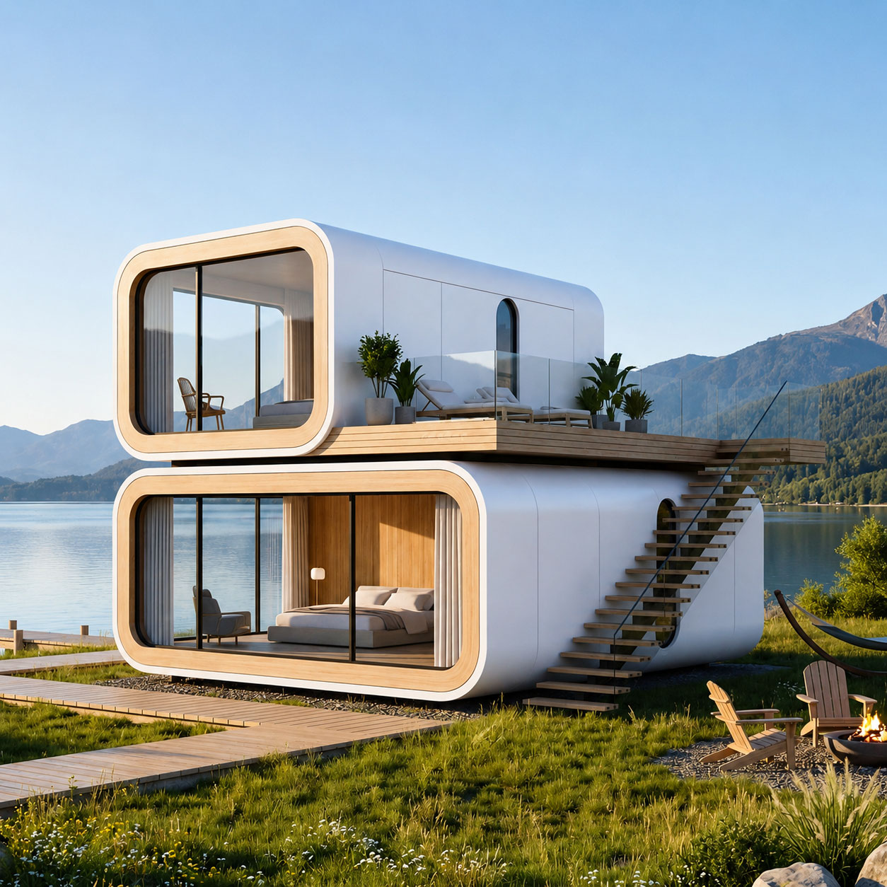 Two-story Capsule Villa（Spacecraft Housing Series）